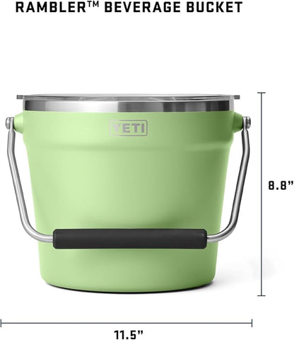 YETI Rambler Beverage Bucket, Double-Wall Vacuum Insulated Ice Bucket with Lid, Key Lime