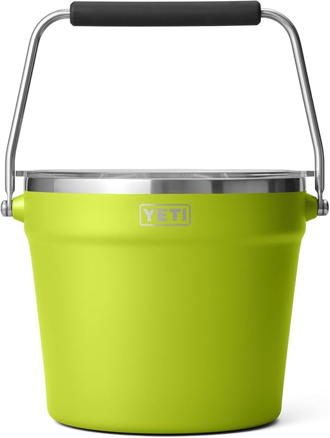 YETI Rambler Beverage Bucket, Double-Wall Vacuum Insulated Ice Bucket with Lid, Chartreuse