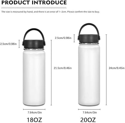 ZOUTAIRONG Trendy Horse Water Bottle Insulated 18 Oz Sport Stainless Steel Water Bottles for Travel Camping Hiking Biking Water Jug Kids Adult Wide Mouth Vacuum Thermal Bottle