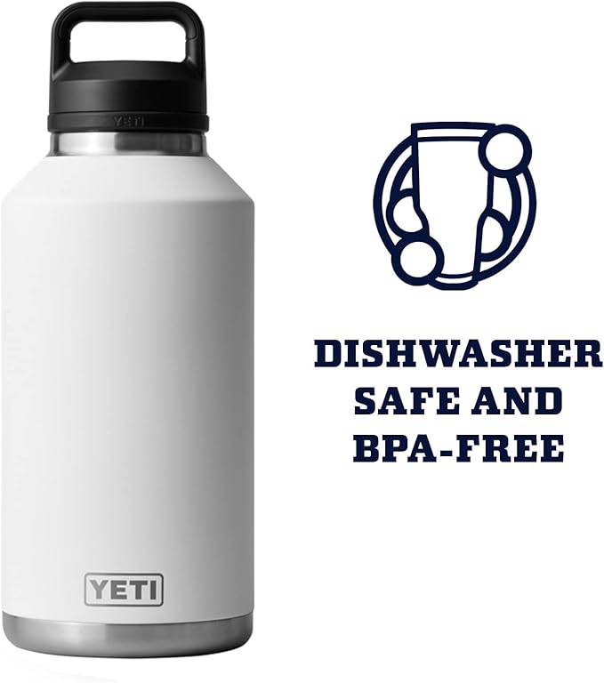 YETI Rambler 64 oz Bottle, Vacuum Insulated, Stainless Steel with Chug Cap, White