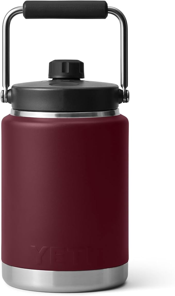 YETI Rambler Half Gallon Jug, Vacuum Insulated, Stainless Steel with MagCap, Wild Vine Red