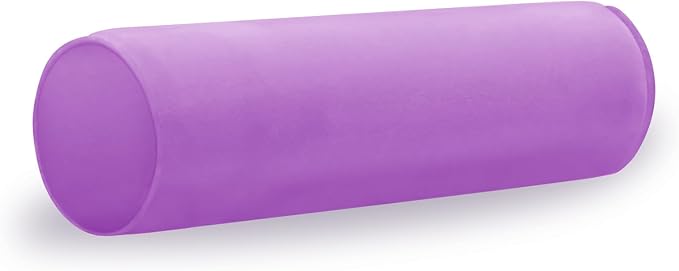 Round Cervical Roll Cylinder Bolster Pillow, 4" x 17" Orthopedic Cervical Roll Memory Foam Ergonomically Pillow forBed， Car, Office and Home Use，with Washable Cover (Lavender Purple)