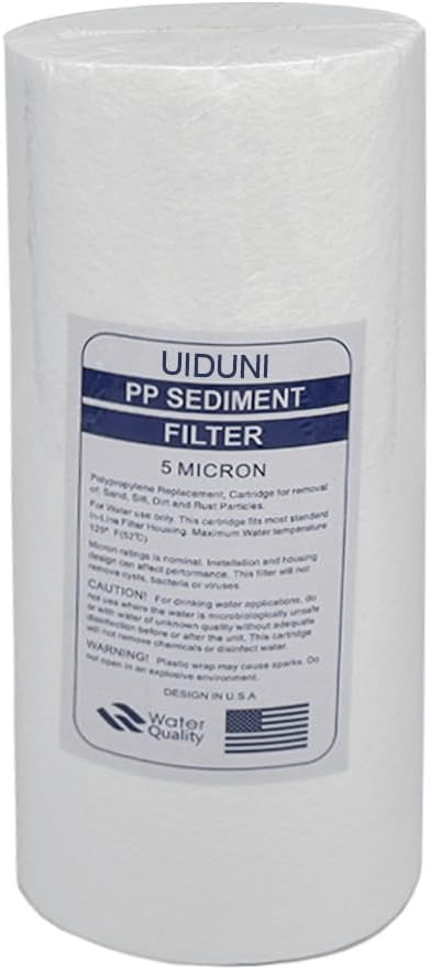 10" x 4.5" Whole House Sediment Water Filter Replacement，5 Micron，10 Inch Big Water Filter Polypropylene fibers Compatible ，W15-PR, DGD-5005, HD-950A，Pack of 1