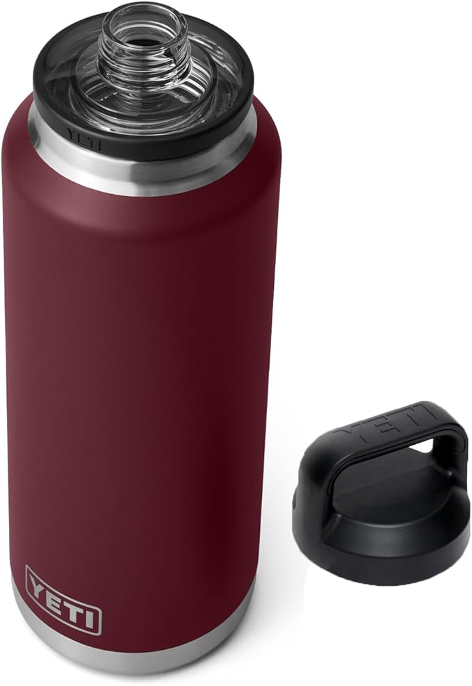 YETI Rambler 46 oz Bottle, Vacuum Insulated, Stainless Steel with Chug Cap,Wild Vine Red