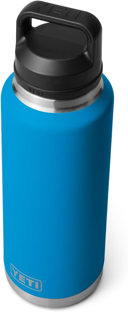 YETI Rambler 46 oz Bottle, Vacuum Insulated, Stainless Steel with Chug Cap,Big Wave Blue