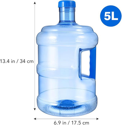 Water Jug 1.3 Gallon Water Jug Plastic Water Bottle, Water Container Portable Water Kettle, Camping Water Tank Water Pitcher for Outdoor Home Water 5L