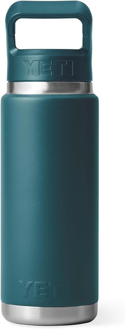 YETI Rambler 26 oz Bottle, Vacuum Insulated, Stainless Steel with Color Matching Straw Cap, Agave Teal