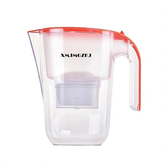 Orange Color Water Pitcher with Filter, 15Cups of Water, BPA Free, Make Water Good Taste, 4-Step Filtration,Home & Office use