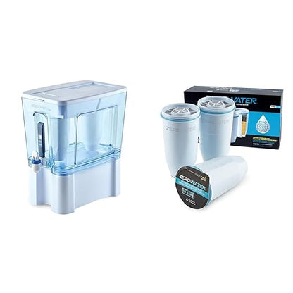 ZeroWater 52-Cup Ready-Read 5-Stage Water Filter Dispenser & Official Replacement Filter - 5-Stage Filter Replacement 0 TDS for Improved Tap Water Taste - System