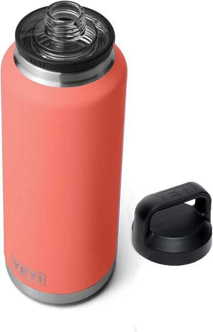 YETI Rambler 46 oz Bottle, Vacuum Insulated, Stainless Steel with Chug Cap, Coral