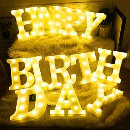 Creation Core 8.7" Tall Large LED BABY Word Marquee Signs Battery Operated Warm White Light Up Letters for Home Bedroom Nursery Room Table Wall Decor, BABY