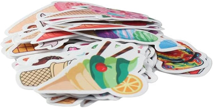 100 Pieces of Cute Sweet Ice Cream Stickers, Ice Cream Food Stickers, Dessert Stickers, Cake Stickers, Laptops, Water Bottles, Teacher Reward Stickers, Household Refrigerator