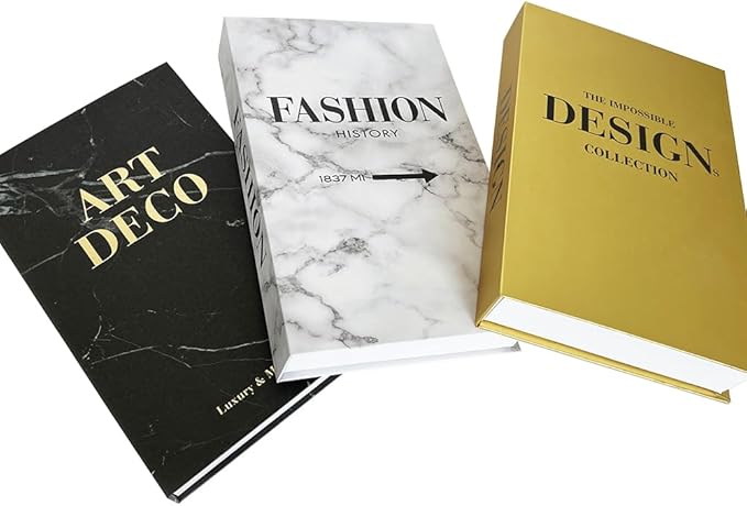 Neutral Home Books Decor Display for Living Room and Office Fashion Decorative Book，Hardcover Fake Decorative Books for Coffee Tables and Shelves(gold)