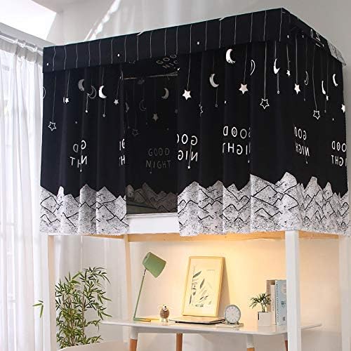 PENINSULA LOVE Bottom Bunk Bed Curtains Breathable Bed Blackout Canopy Single Bed Privacy Curtain Dorm Home Dust-Proof Shading Drapes Underbed Loft Bed Tent Curtains with Rope and Loop