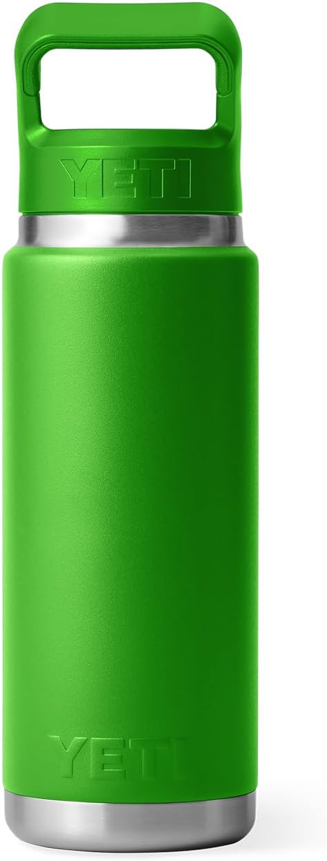 YETI Rambler 26 oz Bottle, Vacuum Insulated, Stainless Steel with Color Matching Straw Cap, Canopy Green