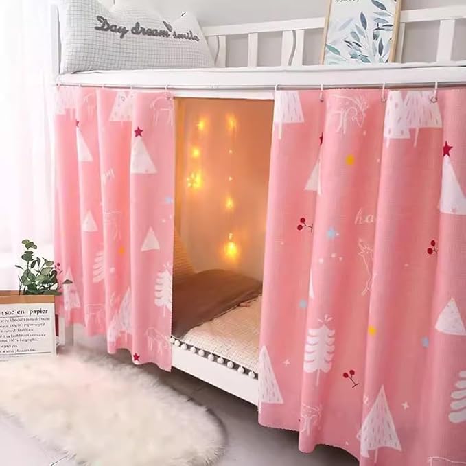 PENINSULA LOVE Bottom Bunk Bed Curtains Breathable Bed Blackout Canopy Single Bed Privacy Curtain Dorm Home Dust-Proof Shading Drapes Underbed Loft Bed Tent Curtains with Rope and Loop