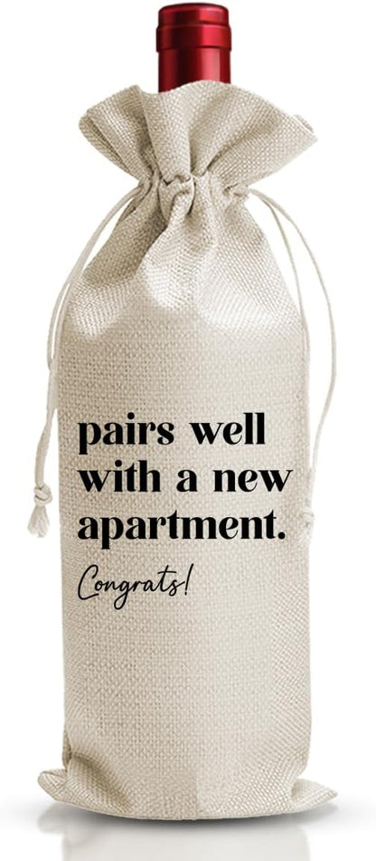 DOI-LANEE Housewarming Wine Bag for Women, New Home Owner Gifts Bag For Neighbor, Pairs Well With A New Apartment, Realtor Gift to Client, Housewarming Gifts, New House Gifts