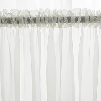 Windows Semi White Sheer Curtains 90 Inches Length 52 Inches Width 2 Panels Set Translucent Sheer Curtain Basic Rod Pocket for Bedroom Children Living Room Yard Kitchen