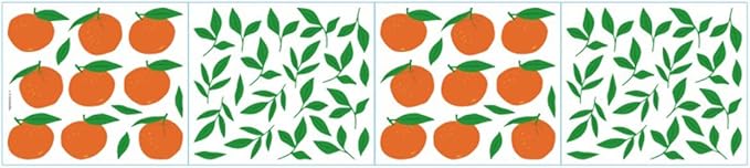 Bamsod Fruit Wall Decals Removable Boho Wall Stickers Peel Stick Flower Orange Wall Decals Fresh Fruit Wall Stickers for Baby Nursery Kids Bedroom Living Room Home Kitchen (Orange)