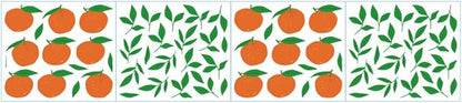 Bamsod Fruit Wall Decals Removable Boho Wall Stickers Peel Stick Flower Orange Wall Decals Fresh Fruit Wall Stickers for Baby Nursery Kids Bedroom Living Room Home Kitchen (Orange)