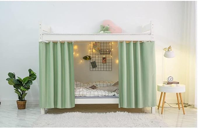 Dorm Home Solid Thicken Bunk Blackout Bed Curtains Cloth Bed Canopy Students Single Sleeper，2panel