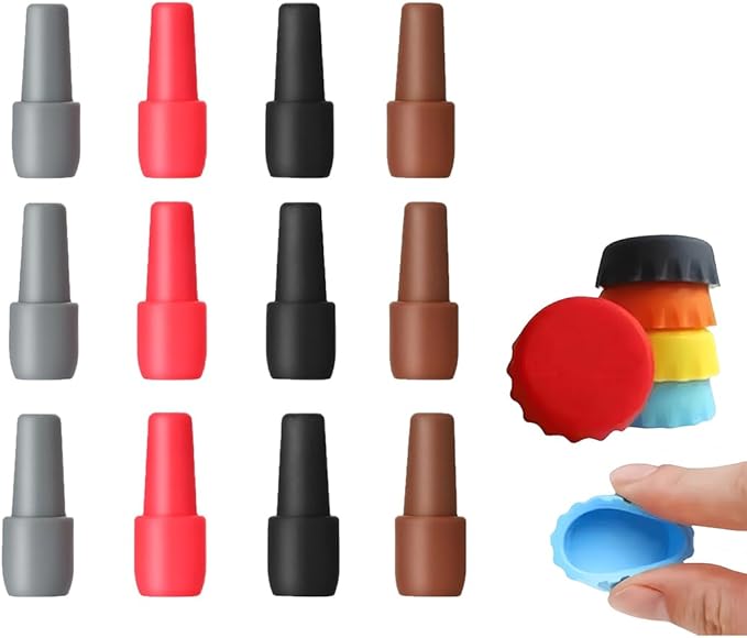 12 PCS Wine Stoppers for Wine Bottles,Sparkling Wine Bottle Stopper,Reusable Sparkling Wine Bottle Stopper,Silicone Wine Stopper,reusable sparkling wine bottle stopper Stoppers Wine Cork