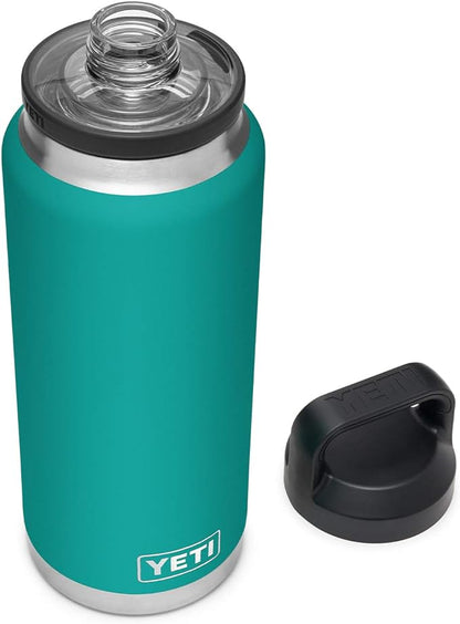 YETI Rambler 36 oz Bottle, Vacuum Insulated, Stainless Steel with Chug Cap, Aquifer Blue