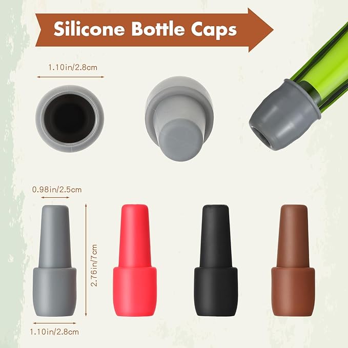 12 PCS Wine Stoppers for Wine Bottles,Sparkling Wine Bottle Stopper,Reusable Sparkling Wine Bottle Stopper,Silicone Wine Stopper,reusable sparkling wine bottle stopper Stoppers Wine Cork