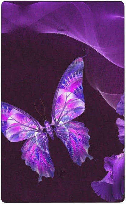 Purple Butterfly Flower Single Blank Switch Wall Plate Cover Outlets Decorative 1-Gang for Electrical Girls Room Bathroom Bedroom Home Kitchen One Receptacle Polycarbonate Power Gear 4.5" x 2.76"