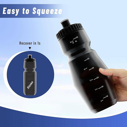 2 Pack Squeeze Water Bottles, 24oz Cycling Water Bottle, 720ml Bike Water Bottles BPA Free for cycling, Running, Hiking etc