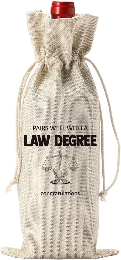 YUANHAO Law Degree Wine Bag Lawyer Graduation Gifts for Women Men Pairs Well with a Law Degree Wine Bag Law Graduation Gifts Law College Gifts for Her Him