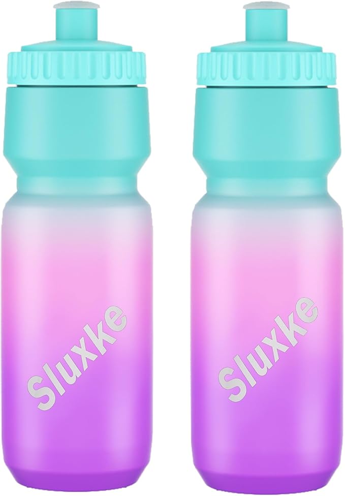 2 Pack Squeeze Water Bottles, 24oz Cycling Water Bottle, 720ml Bike Water Bottles BPA Free for cycling, Running, Hiking etc