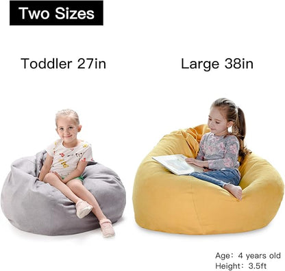 YuppieLife Stuffed Animal Storage Bean Bag Chairs Canvas Cover for Kids(No Filling)/Machine Washable and Durable Toddler Bean Bag Sofa Cover for Room Decor (Farm, 38'')