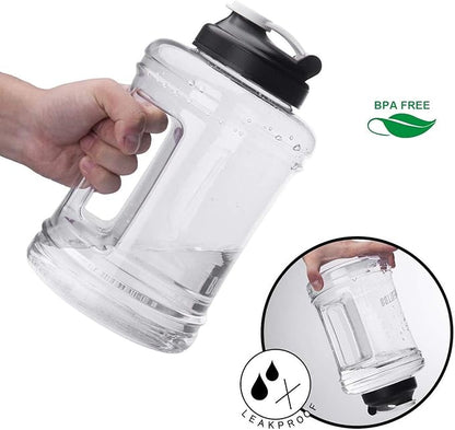 Water Bottle with Handle 2.5L Large Sports Water Bottle Half Gallon BPA Free Plastic Water Bottles Wide Mouth Water Bottle 83oz Reusable Gym Water Jug for Home Drinking Outdoor Sports Hiking Fitness