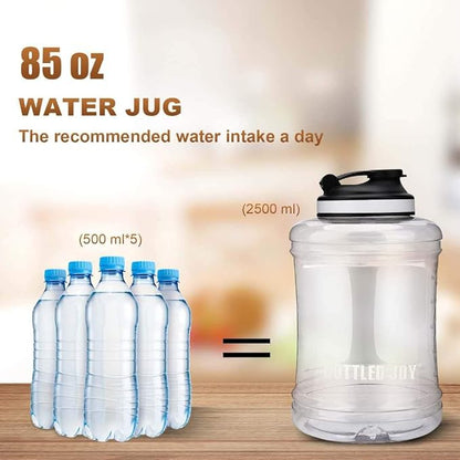 Water Bottle with Handle 2.5L Large Sports Water Bottle Half Gallon BPA Free Plastic Water Bottles Wide Mouth Water Bottle 83oz Reusable Gym Water Jug for Home Drinking Outdoor Sports Hiking Fitness