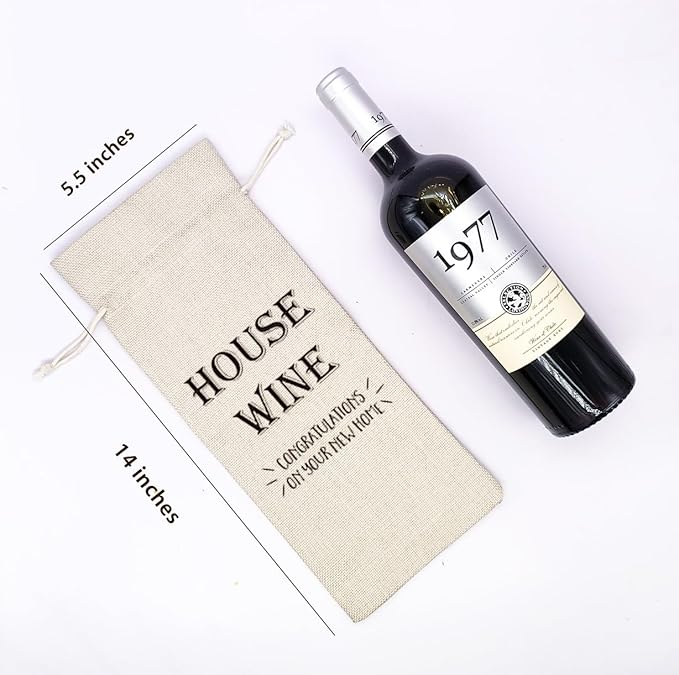 UHADRE New Home Congrats Wine Bag,Housewarming Gift Wine Bag for Friends, Realtor Gift to Clients, Housewarming Party Decorations, New Home Congratulations Ideas JD37