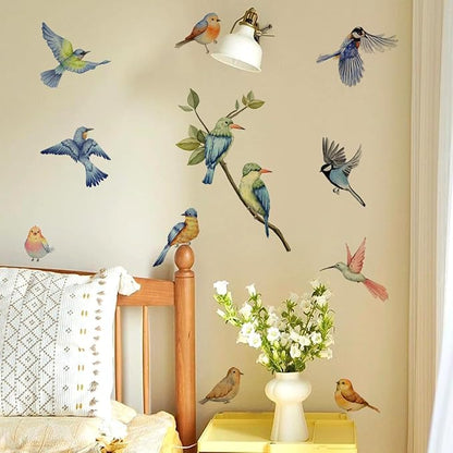 Colorful Bird Wall Decals - 30" x 90" Vinyl Wall Art for Home, Bedroom, Nursery Decor