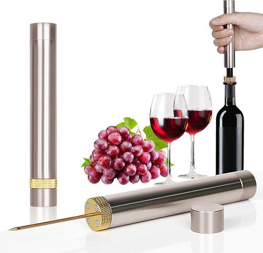 Wine Bottle Opener,Air Pressure Wine Opener,Travel Portable Pocket Wine Opener for Home, Restaurant, Party, Travel, Camping, Gift for Wine Lover (Aluminum Alloy)