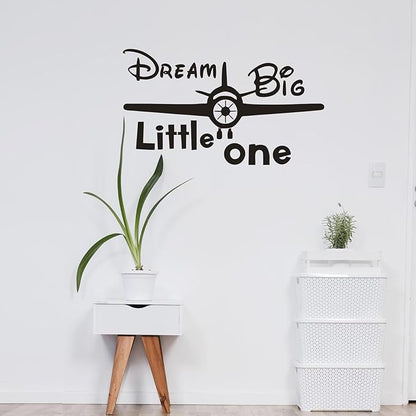 Airplane Wall Sticker, Dream Big Little One Inspirational Quote Wall Decor Stickers Removable DIY Aircraft Wall Decal for Living Room Bedroom Home Decor, Gift Wallpaper Mural for Boys, Girls, Kids