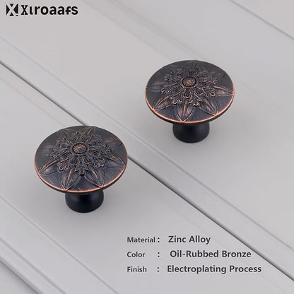 16 Pack Oil Rubbed Bronze Cabinet Knobs Handles,1-2/5" Round Antique Bronze Knobs for Dresser Drawers Brushed Bronze Dresser Knobs Drawer Knobs