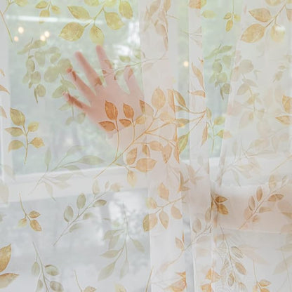 Windows Printing Pattern Sheer White Curtains 63 Inches Length 2 Panels Voile Light Filtering Sheer Curtains Panel Basic Rod Pocket for Bedroom Living Room Children Room Kitchen Yard