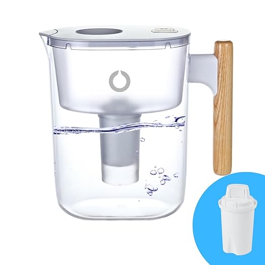 120 Gallon Long-Life 10 Cups Water Filter Pitcher 1 Membrane Filter, IAPMO Certified, 5X Times Lifetime, Reduces 99% Lead, Cadmium, Mercury, PFAS, PFOS, Compatible Brita Long Last Pitcher