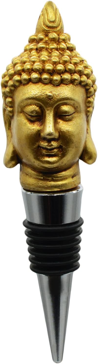 Wine Bottle Stopper Buddha Shakyamuni Statue Beverage Wine Cork For Home Decor Gift,Christmas,Thanksgiving,Gold