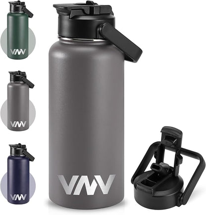 VNV 32 Oz Insulated Water Bottle, Stainless Steel Vacuum Double Wall Insulated Thermos, Leak Proof Travel Mug with Straw Lid, for Home and Outdoor