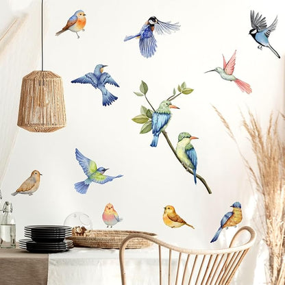 Colorful Bird Wall Decals - 30" x 90" Vinyl Wall Art for Home, Bedroom, Nursery Decor