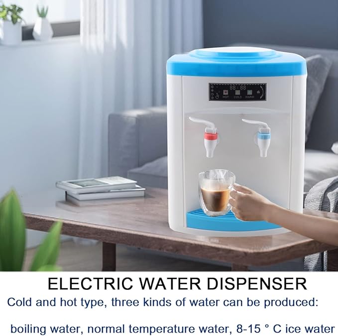 Top Loading Water Cooler Water Dispenser Countertop Water Cooler Dispenser for 3 to 5 Gallon Bottles, Hot Cold Water Dispenser for Home Kitchen Offices Dorm