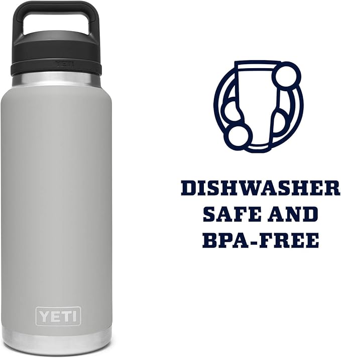 YETI Rambler 36 oz Bottle Retired Color, Vacuum Insulated, Stainless Steel with Chug Cap, Granite Gray