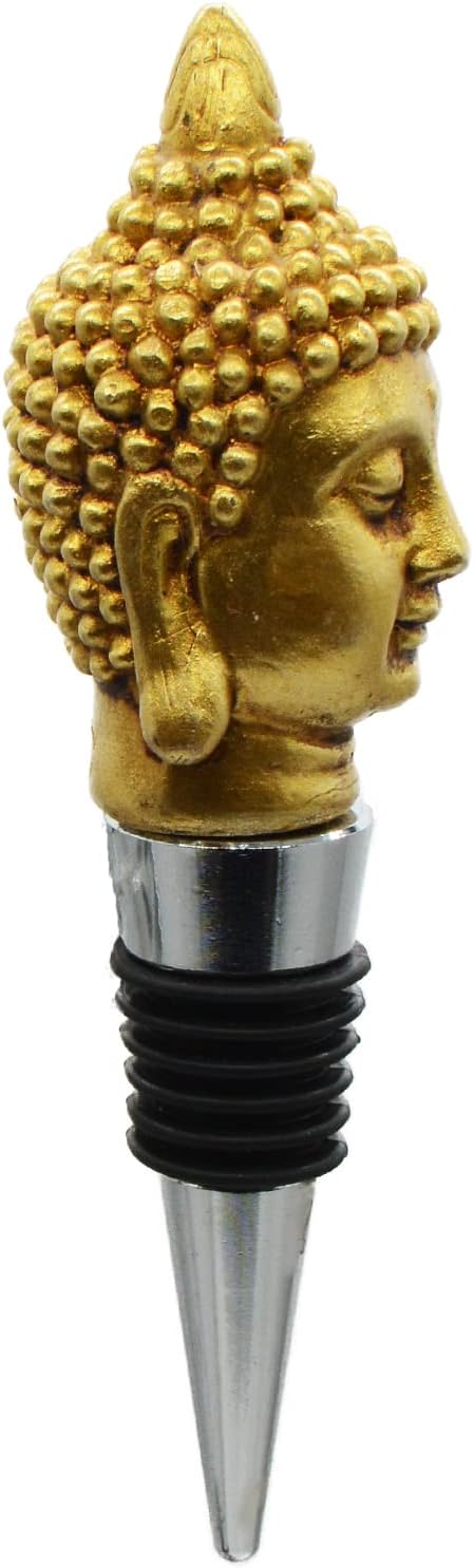 Wine Bottle Stopper Buddha Shakyamuni Statue Beverage Wine Cork For Home Decor Gift,Christmas,Thanksgiving,Gold