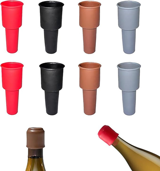 Wine Stoppers for Wine Bottles, Universal reusable wine stoppers, Silicone Wine Stopper Wine Bottle Stopper for Beer, Champagne, Prosecco Home Use (8)