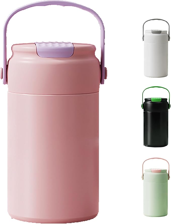 18 oz Insulated Water Bottle Sport, Stainless Steel Water Flask, Big Sports Metal Water Bottle with Straw, Travel Insulated Thermos Thermal Mug Cup, Pink and Purple